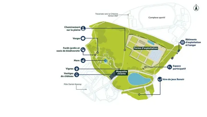 Plan de la ferme urbaine des Dervallières, à Nantes.