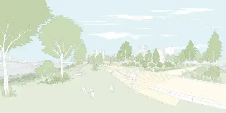 Visuel du futur parc de la Confluence, à Pirmil.