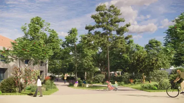 Image de synthèse du jardin qui sera créé avec le réaménagement de la place Zola.