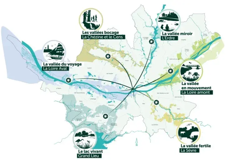 Carte des branches des balades de l'Etoile Verte