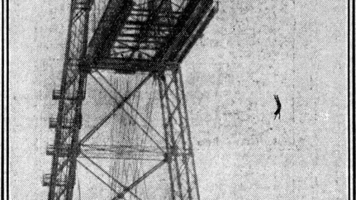Willy Wolf saute du pont de Rouen.