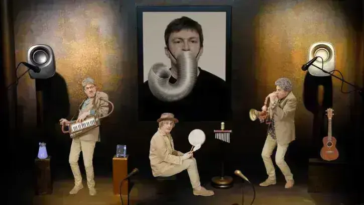 "Les Bruiteurs bruités" (2021), théâtre optique conçu et réalisé pour la Philharmonie des enfants. Photo © Pierrick Sorin. © Adagp, Paris, 202