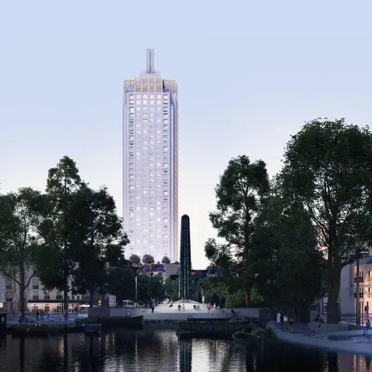 Le groupe Giboire veut tourner la page de cette tour de bureaux datée et énergivore, pour créer un immeuble sobre et éco-responsable, grâce au réemploi de 166 tonnes de matériaux, une conception bioclimatique et une exploitation intelligente des ressource