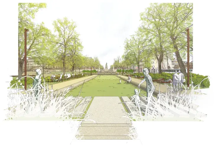 La livraison du Jardin Duchesse-Anne est prévue fin 2025, près du château des ducs de Bretagne. © Phytolab
