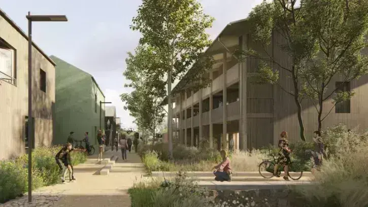 L'opération, parsemée de venelles et de jardins collectifs, sera entièrement piétonne. © JBA - architectes