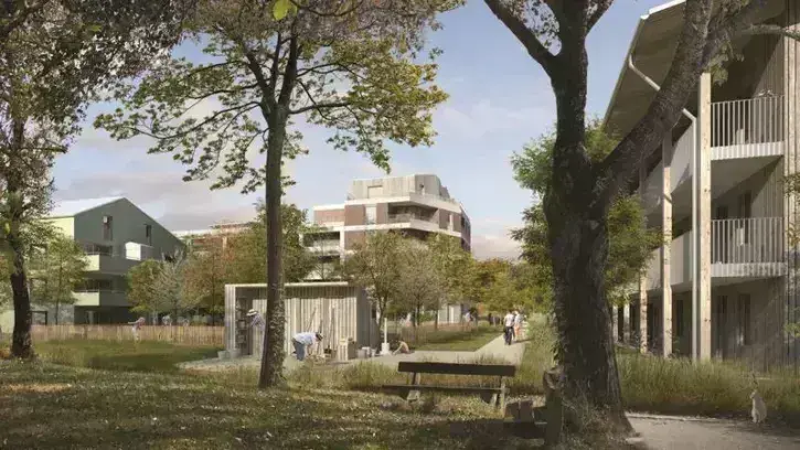 Partout, la nature sera présente, avec la création d'un grand verger et de jardins partagés propices au loisir et à la rencontre. © JBA – architectes