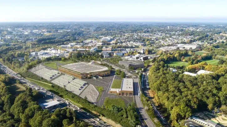 Le futur Centre technique et d'exploitation de la Semitan prendra place le long du périphérique, et le pôle d'échanges multimodal, avec son parking-relais, près du tram-train © Spectrum