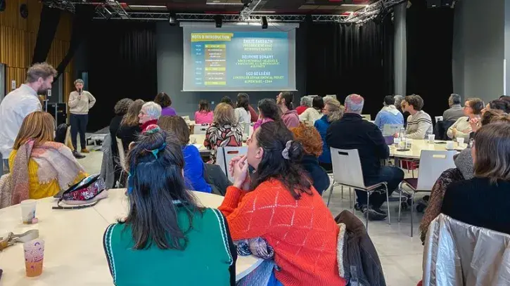 Ce projet de caisse commune alimentaire réunit de nombreux acteurs locaux : agriculteurs, collectivités, lieux de distribution, associations, simples citoyens, etc. Tous étaient réunis  vendredi 13 décembre au Carré des services à Saint-Herblain. ©  Pasca