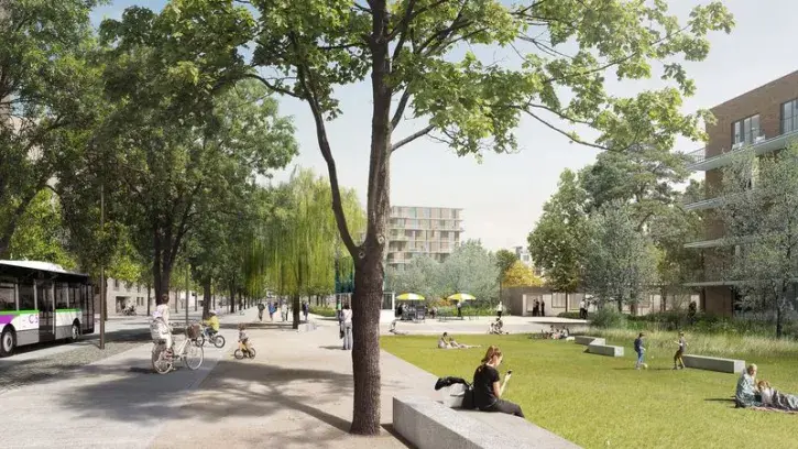 La rue des Marchandises est la première percée qui traversera les futurs jardins de l'Estuaire, 8 hectares de verdure aménagés progressivement de 2023 à 2027.