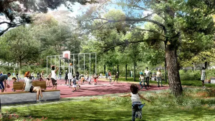 Le futur plateau sportif inclusif du square de la Grande-Noue. © GLG IMAGES PAYSAGES & Jacqueline Osty.
