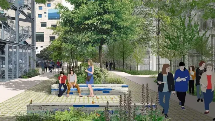 Le mail du Front populaire, qui mène du Parc des Chantiers à l'École des beaux-arts, va être transformé en rue-jardin. © MAP Paysagistes
