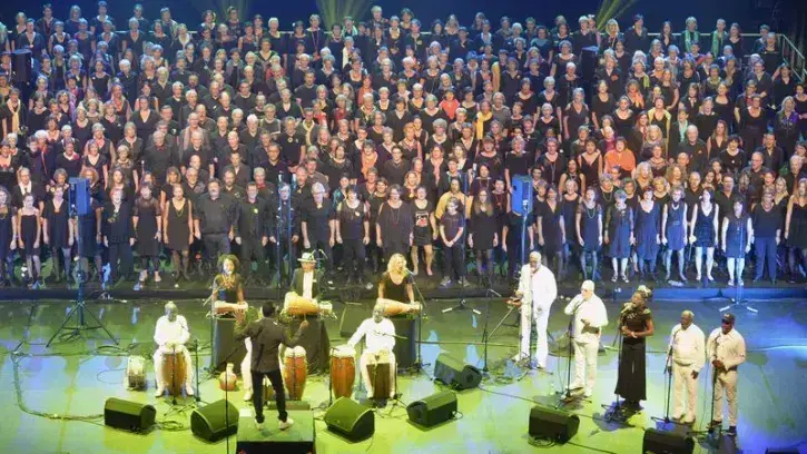 Le chœur d'Urban Voices sur la scène de la Cité des congrès, lors de l'édition 2018. © Rodolphe Delaroque
