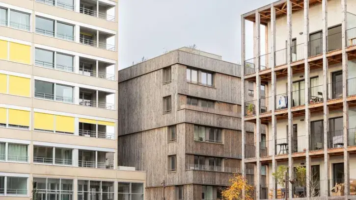 Ce nouveau « morceau de ville » de 2,7 hectares regroupe 178 logements, 11 000 m² de bureaux, 1 600 m² de commerces et 600 m² de locaux artisanaux, répartis en 6 projets immobiliers. © Garance Wester