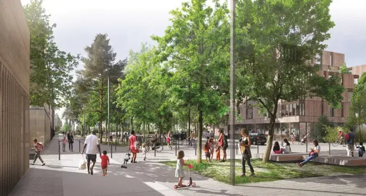 Le projet prendra place dans le quartier du Champ de Manoeuvre, site très arboré qui accueillera une nouvelle école à partir de 2022.