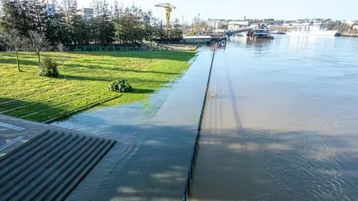 La Loire a débordé au niveau du parc des Chantiers en 2021. © Patrick Garçon