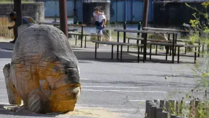 Les sculptures-poissons du Quai des pins, le long du canal Saint-Félix. © Rodolphe Delaroque