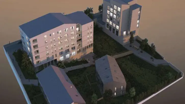 Construit sur une ancienne propriété des sœurs de Bethléem, le programme Houssinière-Amaryllis comprend 101 logements répartis dans 4 bâtiments avec un cœur d'îlot paysager. © Adoma CDC Habitat